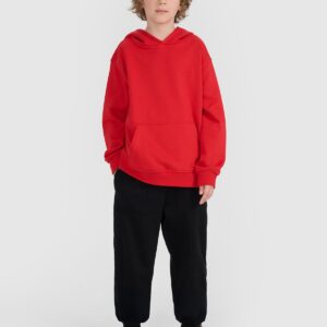 4F Bluza dresowa nierozpinana z kapturem chłopięca - czerwona 140 (9-10 lat)