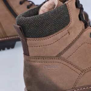 Skórzane wodoodporne trapery buty męskie ocieplane brązowe Rieker F3612