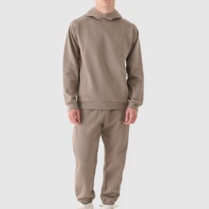 4F Bluza dresowa nierozpinana z kapturem męska - brązowa