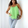 Bluzka z lyocellu na ramiączkach ROSILLA - limonkowa