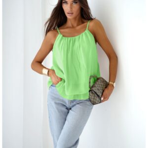 Bluzka z lyocellu na ramiączkach ROSILLA - limonkowa