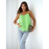Bluzka z lyocellu na ramiączkach ROSILLA - limonkowa