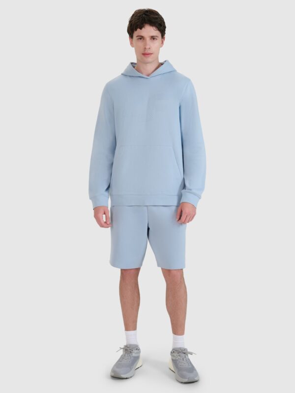 4F Bluza dresowa nierozpinana z kapturem męska - niebieska