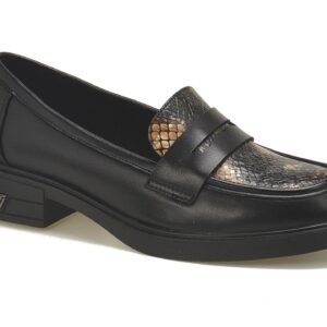 Czarne skórzane półbuty damskie Vinceza 39966