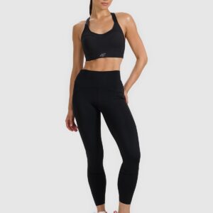 4F Biustonosz treningowy z wysokim wsparciem - czarny