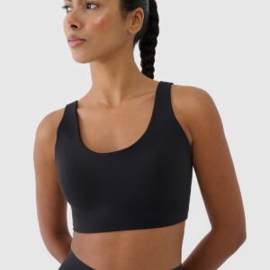 4F Biustonosz treningowy ze średnim wsparciem - czarny