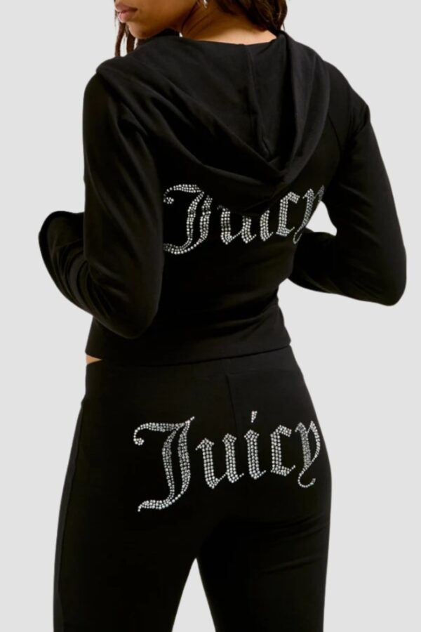 JUICY COUTURE Czarna bluza damska Single Jersey Ola Hoodie