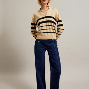 Jeansy z ozdobnymi guzikami niebieskie