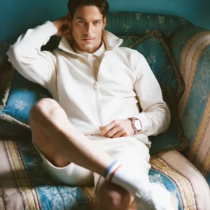 Bluza męska rozpinana ze stójką kremowa Wlador 103