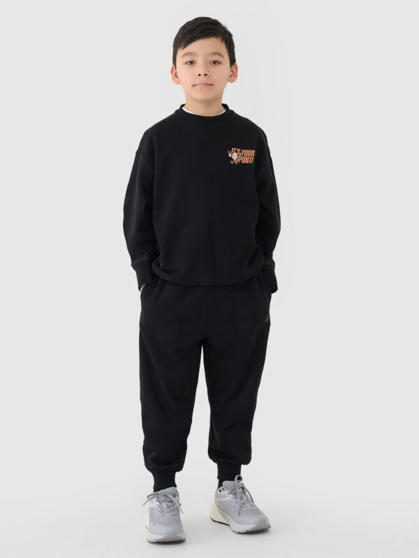 4F Bluza dresowa nierozpinana bez kaptura chłopięca - czarna 164 (13-14 lat)