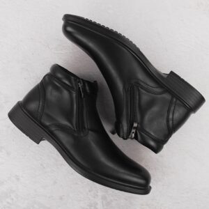 Botki męskie ocieplane trzewiki na suwaki czarne Unisoft 7516