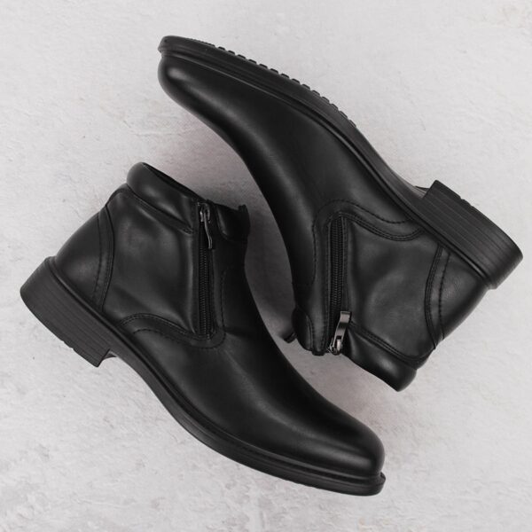 Botki męskie ocieplane trzewiki na suwaki czarne Unisoft 7516