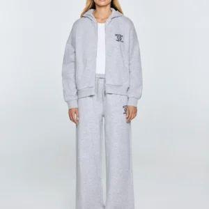 Bluza damska z kapturem rozpinana szara Madelina 901