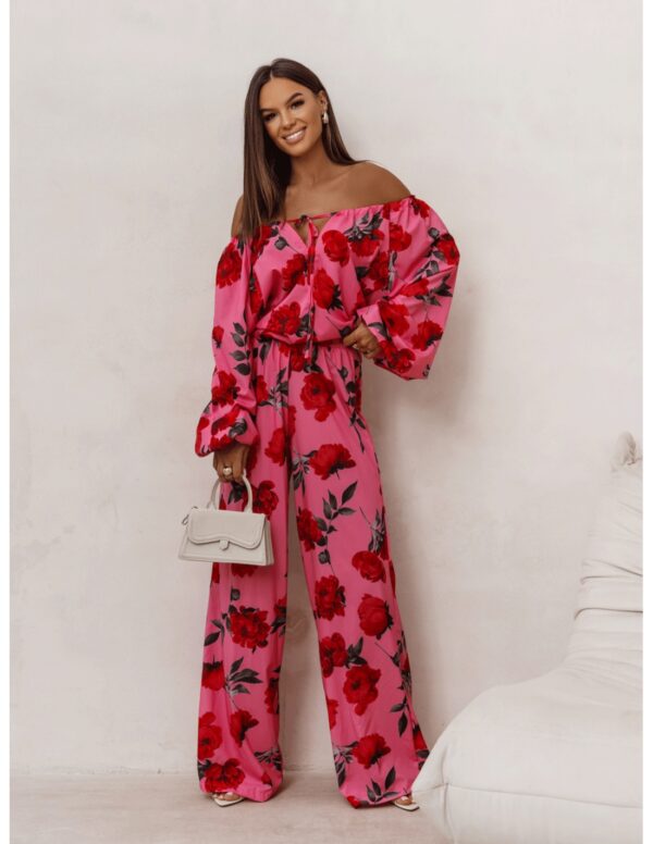 Komplet bluzka hiszpanka i szerokie spodnie DEZZY - wzór 2