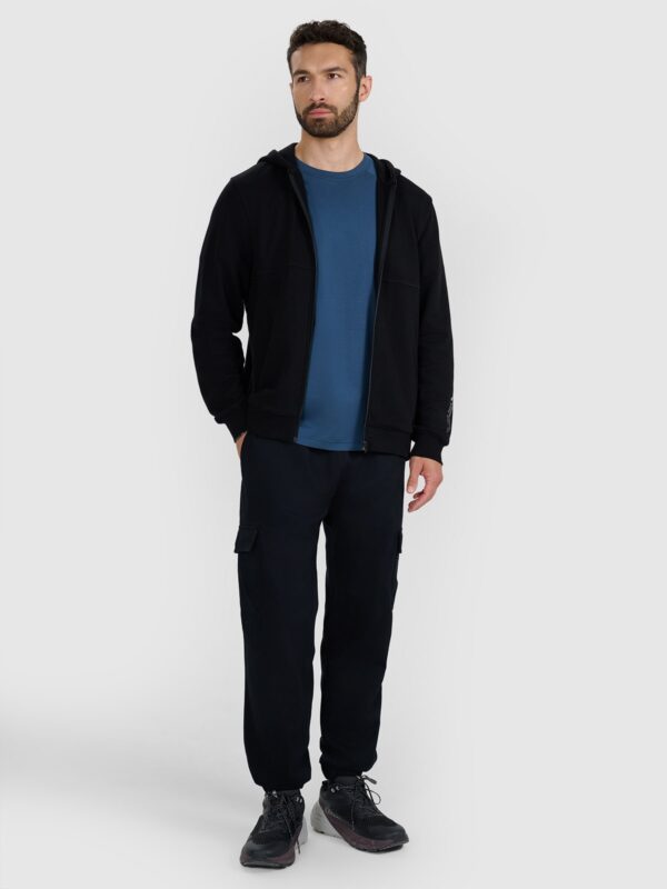 4F Bluza dresowa rozpinana z kapturem męska - czarna