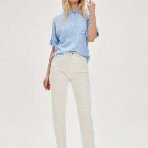 Jeansy z prostą nogawką białe