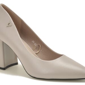 Szare czółenka damskie na słupku Vinceza 62220