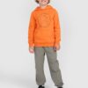 4F Bluza dresowa nierozpinana z kapturem chłopięca - pomarańczowa 122 (6-7 lat)