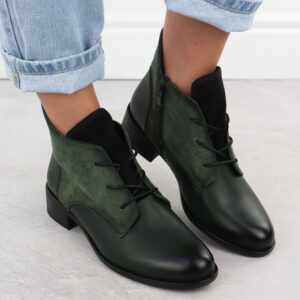 Botki damskie ocieplane zielone Jezzi ASA198-15