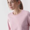 4F Bluza dresowa nierozpinana bez kaptura damska - różowa