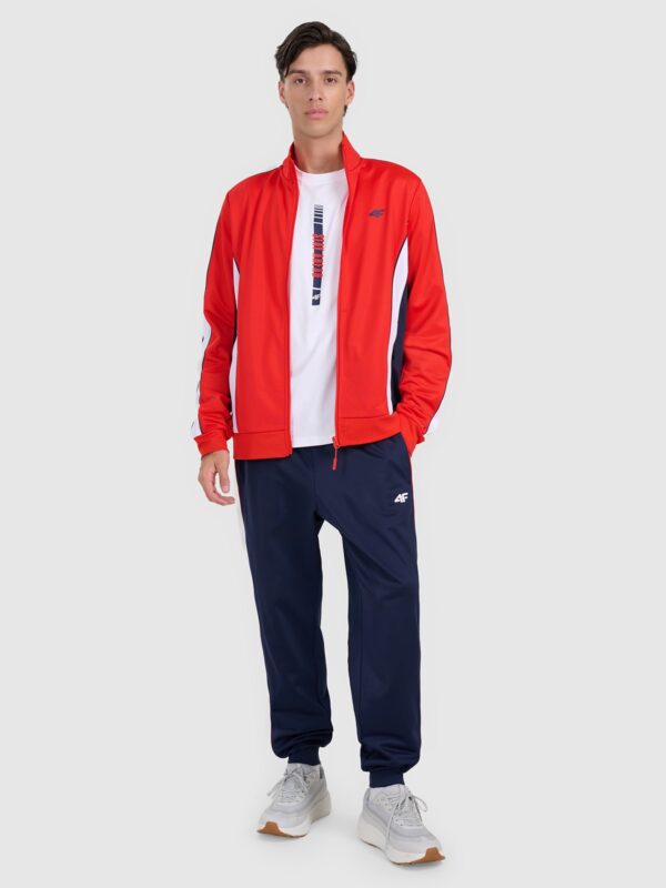 4F Bluza dresowa rozpinana bez kaptura męska - czerwona