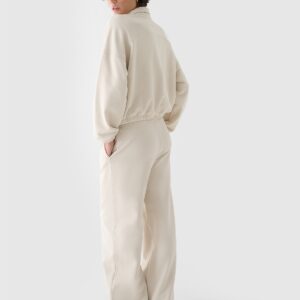 4F Bluza dresowa bez kaptura damska - beżowa