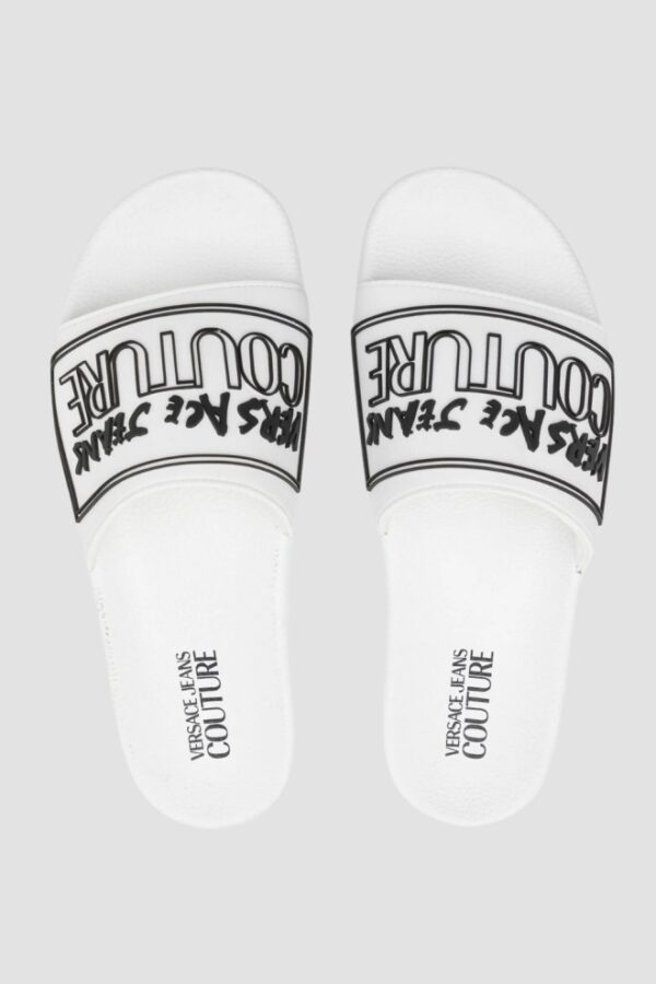 VERSACE JEANS COUTURE Białe klapki Fondo Slide DIS. SQ3