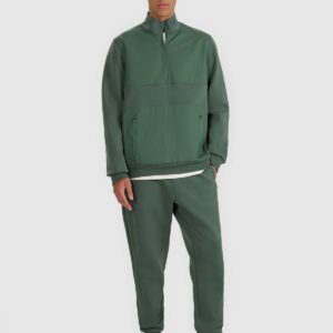 4F Bluza dresowa nierozpinana bez kaptura męska - oliwkowa/khaki