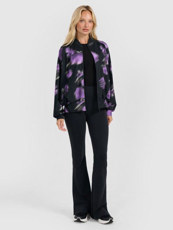 4F Bluza dresowa rozpinana bez kaptura damska - czarna