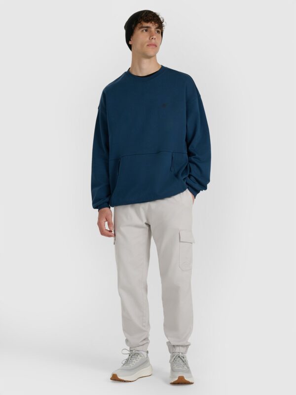 4F Bluza dresowa nierozpinana bez kaptura męska - granatowa