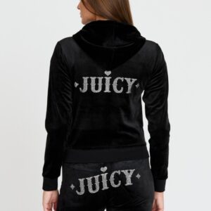 JUICY COUTURE Czarna damska bluza z cyrkoniami Rodeo Robertson