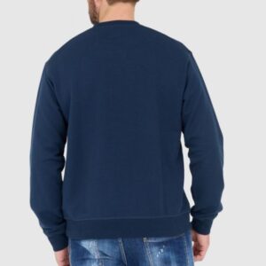 DSQUARED2 Niebieska bluza męska z białym logo z liściem