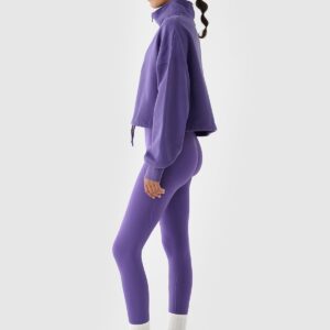 4F Bluza dresowa bez kaptura damska 4F x Anna Lewandowska - fioletowa