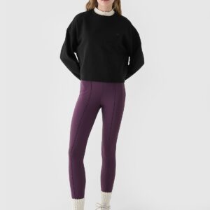 4F Bluza dresowa nierozpinana bez kaptura damska - czarna