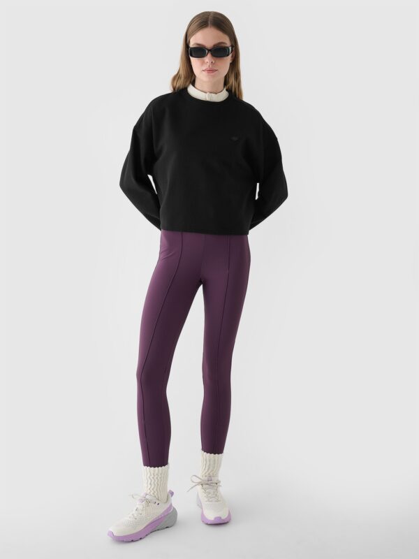 4F Bluza dresowa nierozpinana bez kaptura damska - czarna