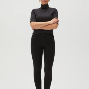 Gładkie jeansy rurki czarne