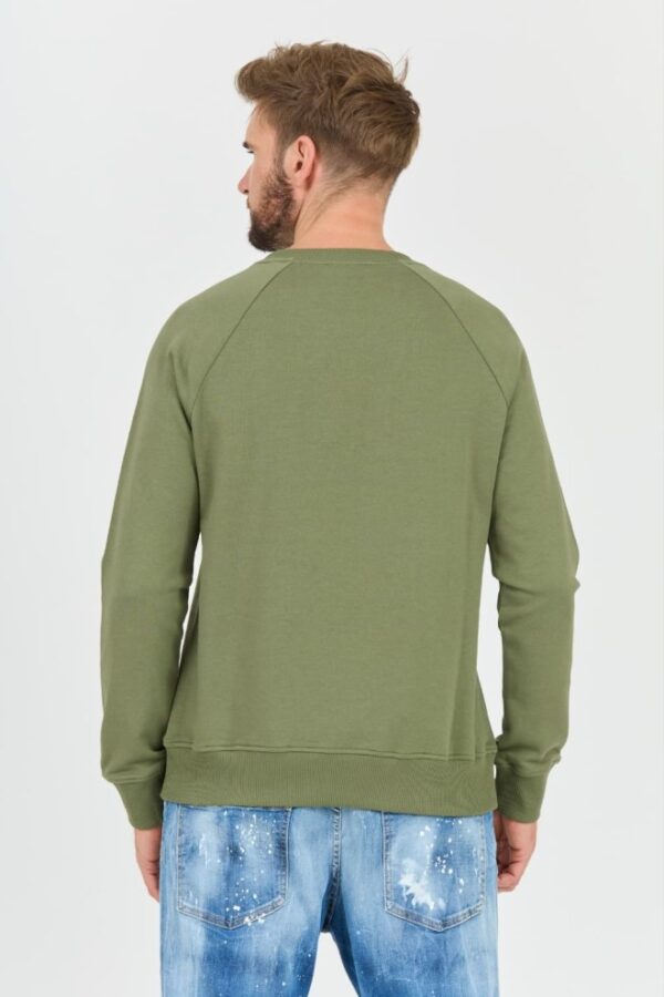 BALMAIN Zielona męska bluza Flock&foil Sweatshirt