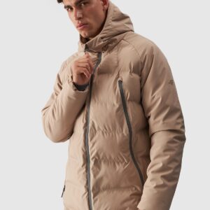 4F Płaszcz puchowy z syntetycznym wypełnieniem membrana 10000 męski - beżowy