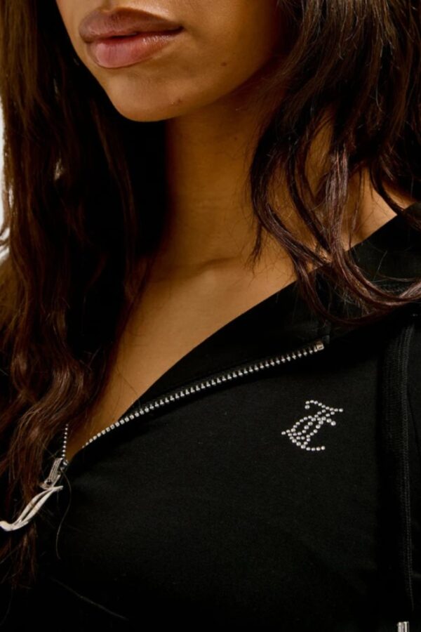 JUICY COUTURE Czarna bluza damska Single Jersey Ola Hoodie