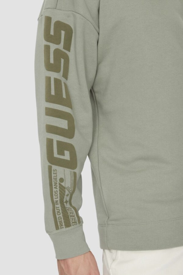 GUESS Zielona bluza męska Dalim Over z kapturem