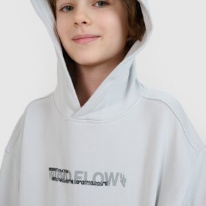 4F Bluza dresowa nierozpinana z kapturem chłopięca - szara 122 (6-7 lat)