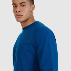 4F Bluza dresowa nierozpinana bez kaptura męska - niebieska