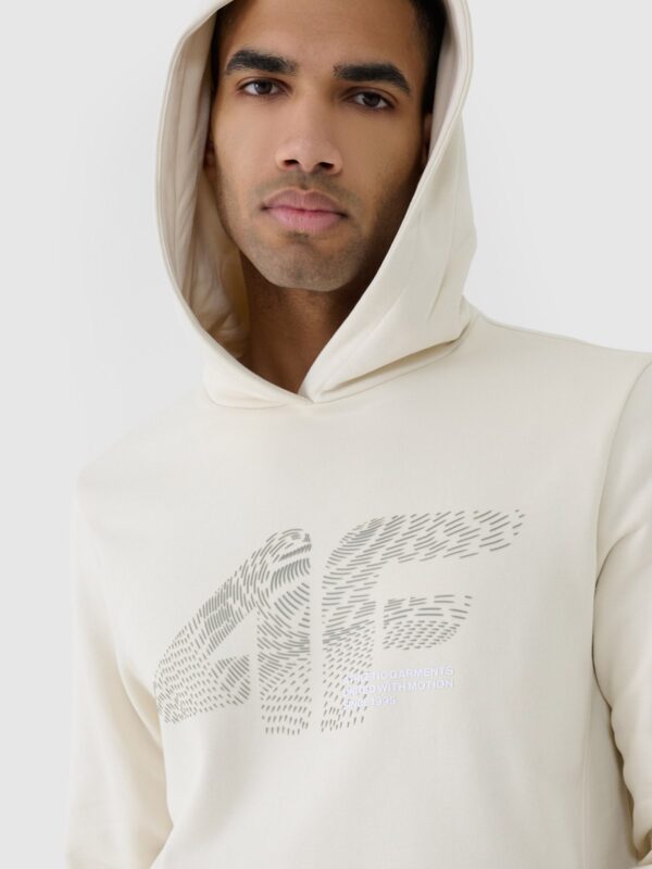 4F Bluza dresowa nierozpinana z kapturem męska - beżowa