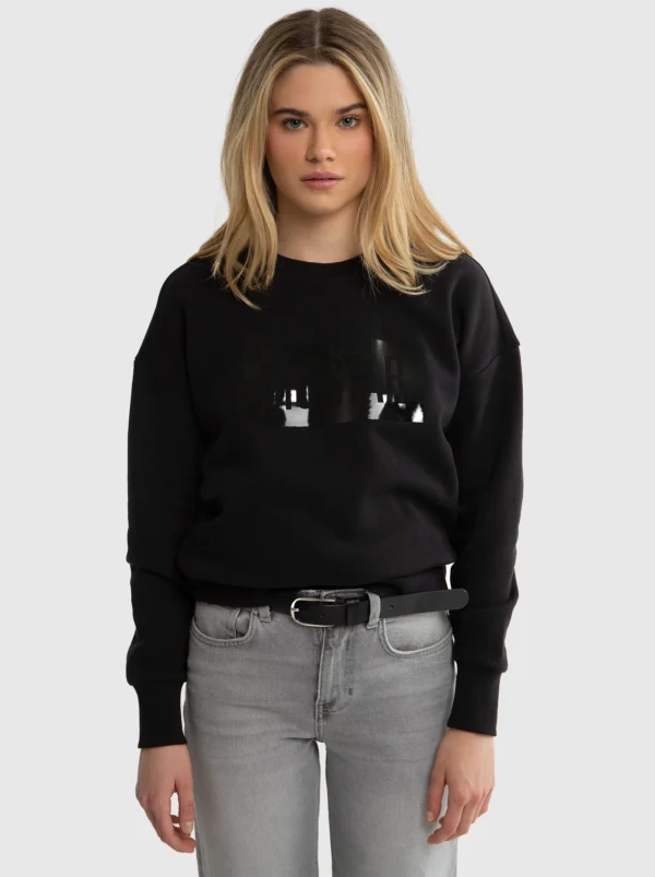 Bluza damska z aplikacją czarna Oneidea 906
