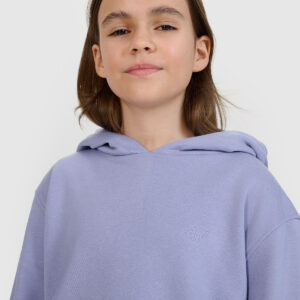 4F Bluza dresowa nierozpinana z kapturem dziewczęca - granatowa 164 (13-14 lat)