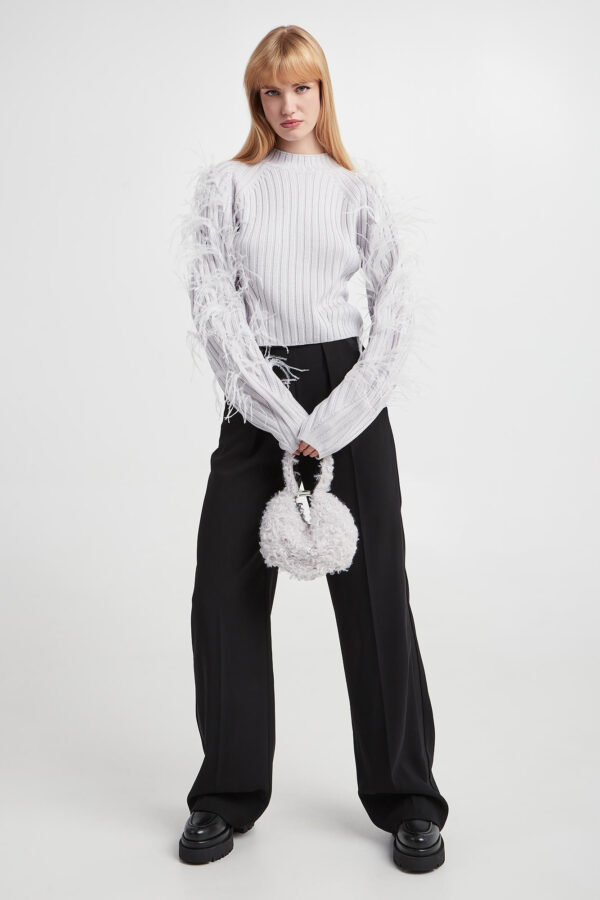 Sweter damski z piórami PATRIZIA PEPE