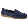 Granatowe ażurowe skórzane mokasyny damskie Goodin WN-4703
