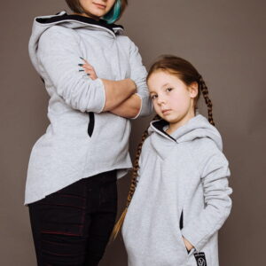 Bluza Bokserska Szara Komplet Mama/Dziecko