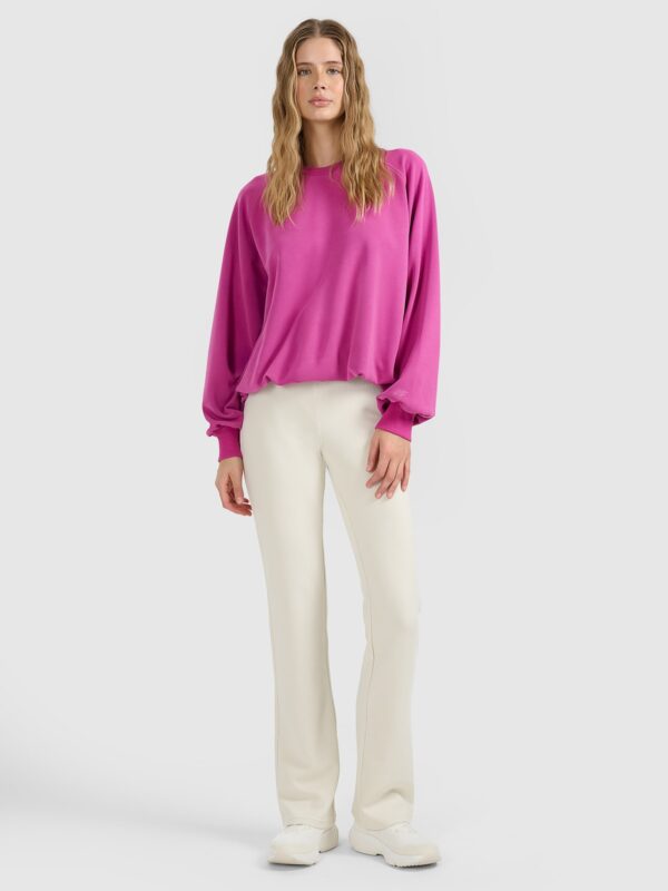 4F Bluza dresowa nierozpinana z modalem damska - różowa