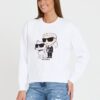 KARL LAGERFELD Biała bluza damska Ikonik 2.0